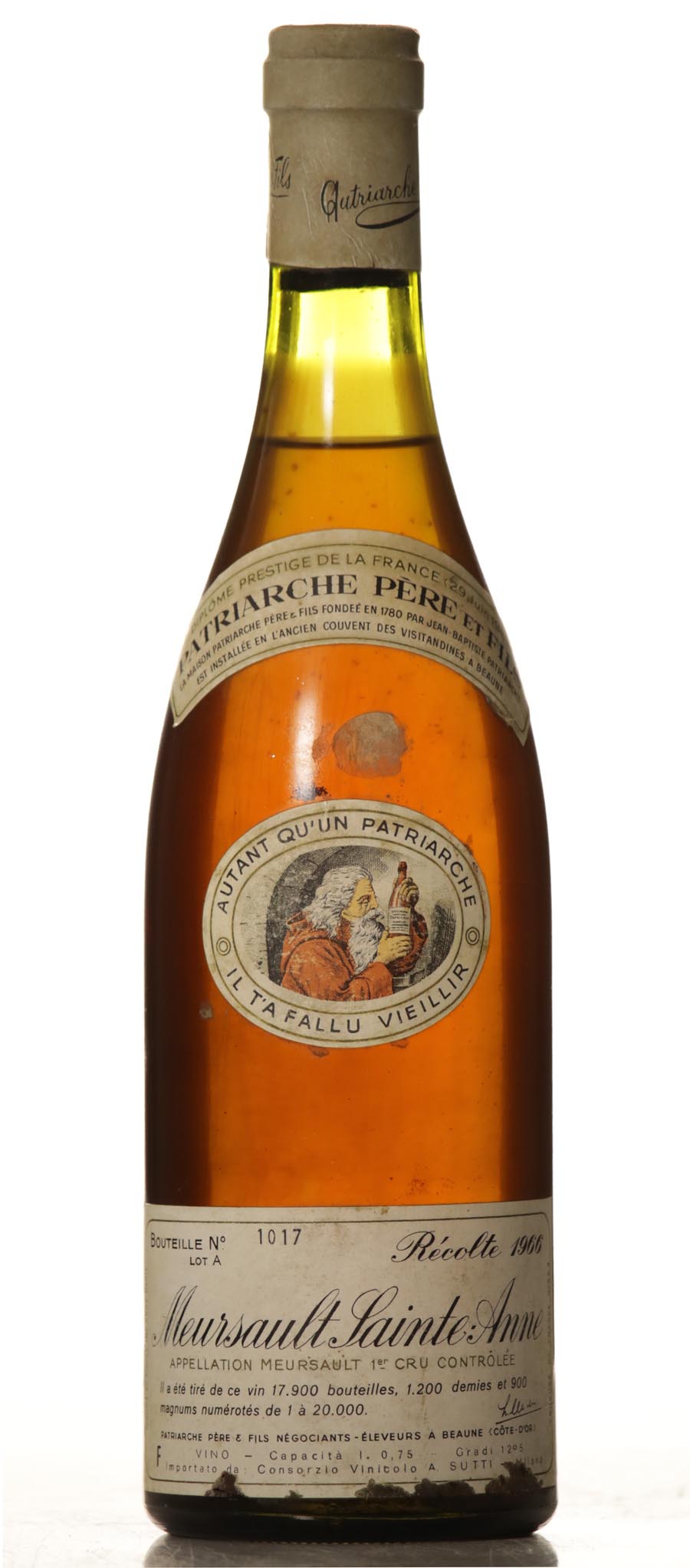 Meursault Sainte Anne 1966 Patriarche - VINEUT